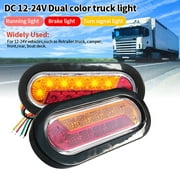 Oval 12Led Corner Side Marker Indicator Rear Tail Light Lamp For Truck Trailer